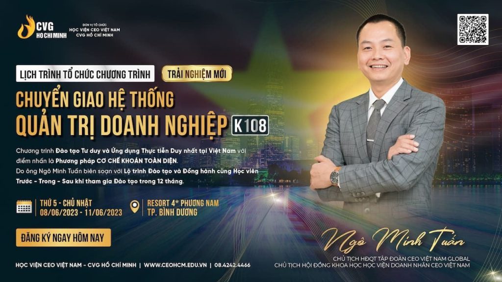 Lịch trình tổ chức chương trình Chuyển giao Hệ thống Quản trị Doanh nghiệp K108