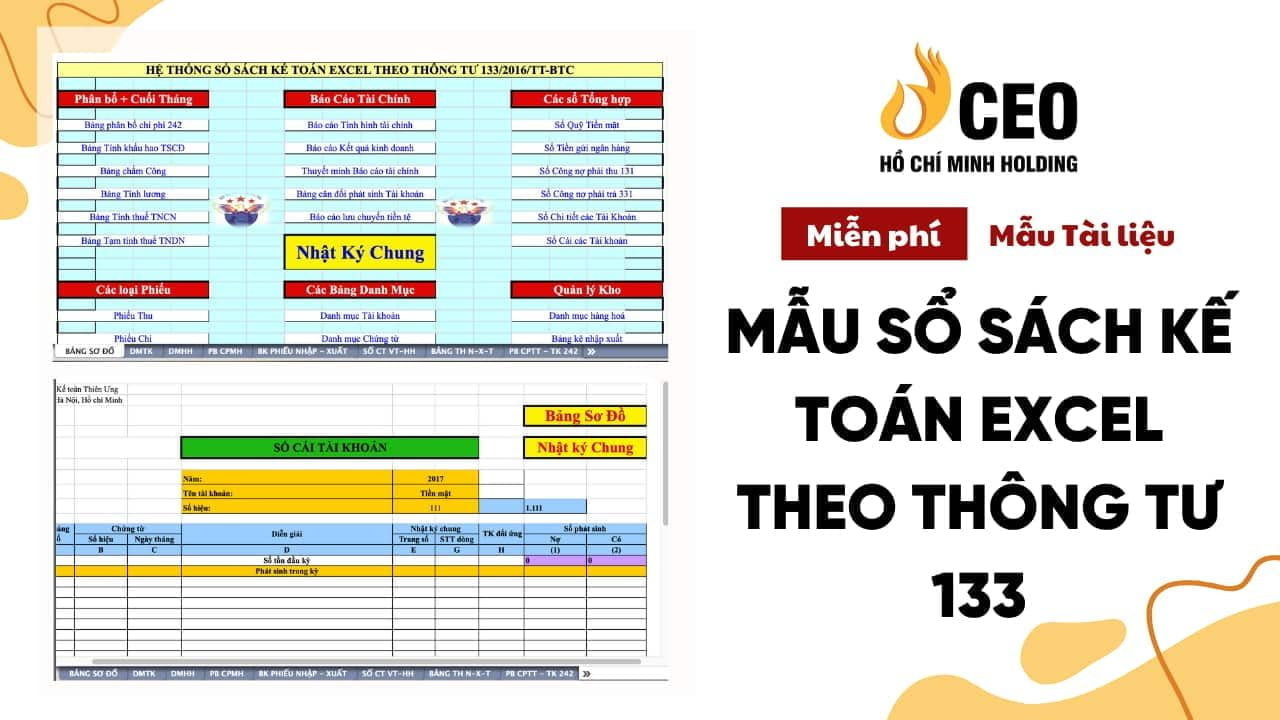 Chia sẻ miễn phí Mẫu kế toán Excel theo thông tư 133