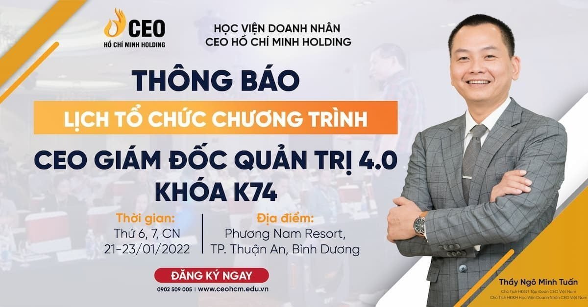 Chương trình CEO Giám đốc Quản trị 4.0 - Khóa K74