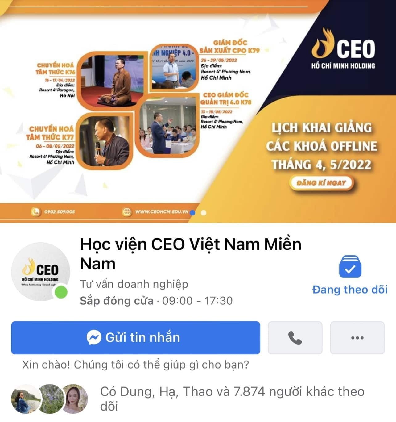Fanpage Học viện CEO Miền Nam