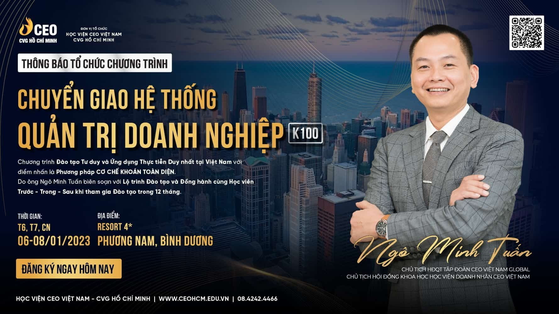 Lịch tổ chức Chương trình Chuyển giao Hệ thống Quản trị Doanh nghiệp - Khóa K100