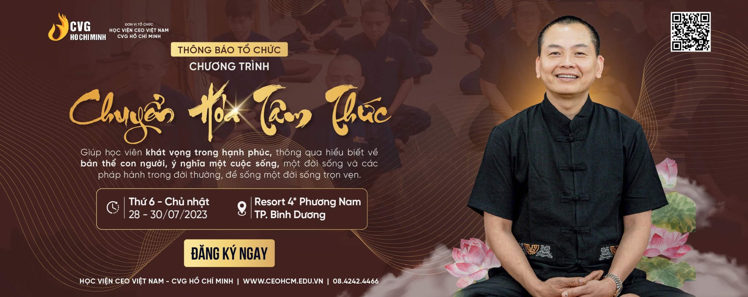 Lịch tổ chức chương trình Chuyển hóa Tâm thức - Khóa K112