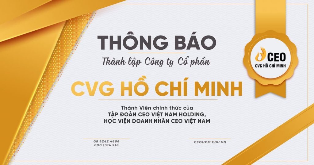 Thông báo Thành lập Công ty mới - CVG Hồ Chí Minh