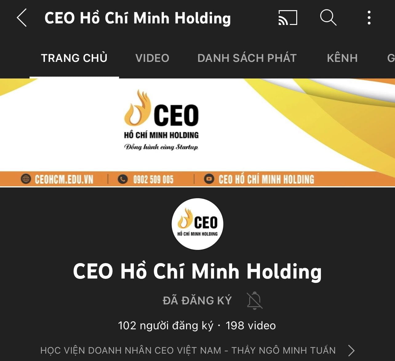 Youtube Học viện CEO Miền Nam